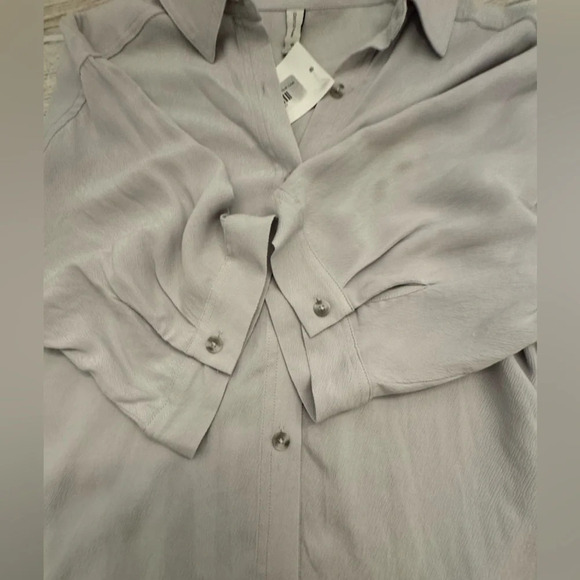 NWT Gentle Fawn Short Sleeve Collar Button Down Lilac Top Shirt XS - Picture 7 of 14